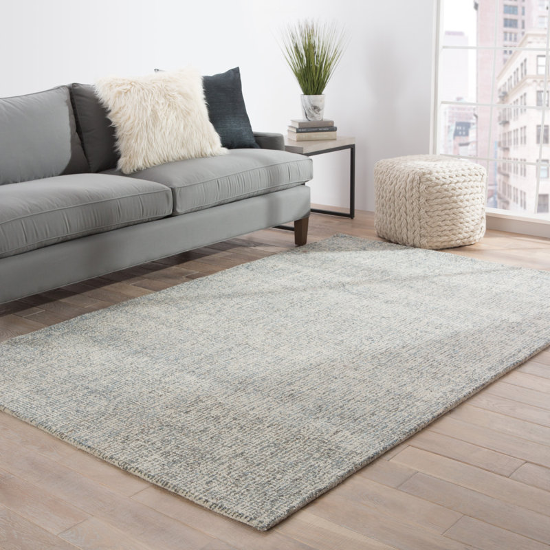 Jaipur Living Oland Handmade Solid White Light Blue Area Rug, Rectangle 9' x 12'