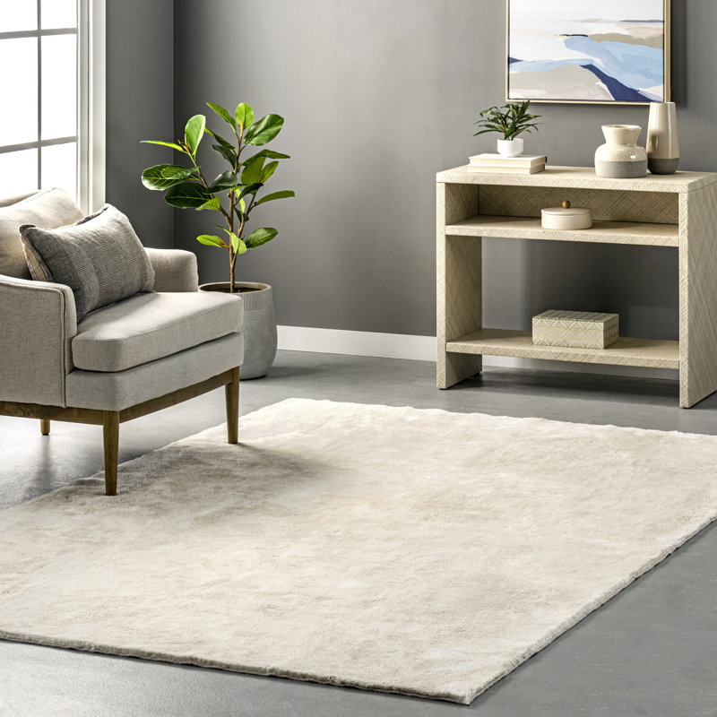 Solid Colour Shag Area Rug, Round 122cm