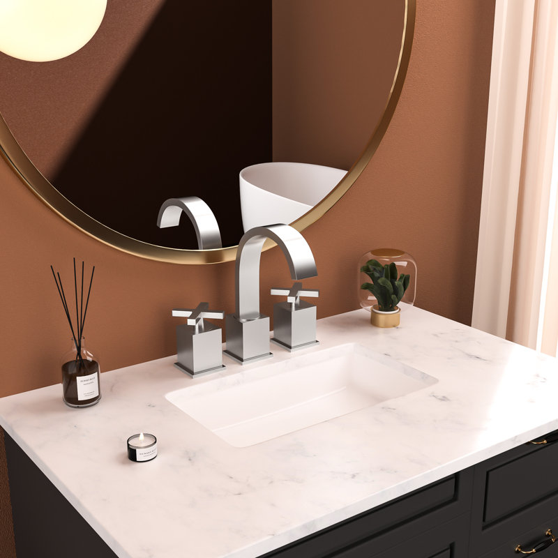 2 Handle Lavatory Faucet In Brushed Nickel - Solid Brass And Stainless Steel Build, With Pop Up Drain Water Supply Lines For A Functional Sink Bathroom Matte Black Construction Steel, Drain, Chic