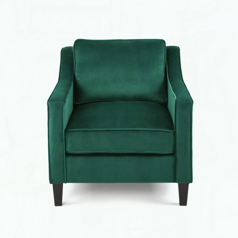 Fauteuil club en velours - vert
