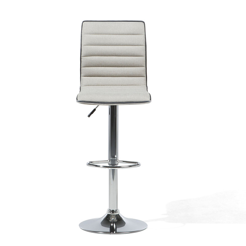 Greta Swivel Upholstered Adjustable Height Bar Stool, Beige