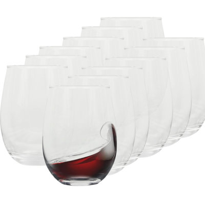 Ensemble de 12 verres à boisson sans pied rouge, blanc, eau et verre Gibini Home Bellini