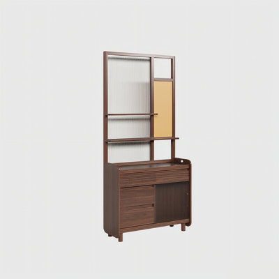 Paravent simple 33,46 po avec cloison en bois massif et armoire de rangement