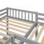 Lit mezzanine en bois avec échelle en L et 2 bureaux intégrés en L-1047939487