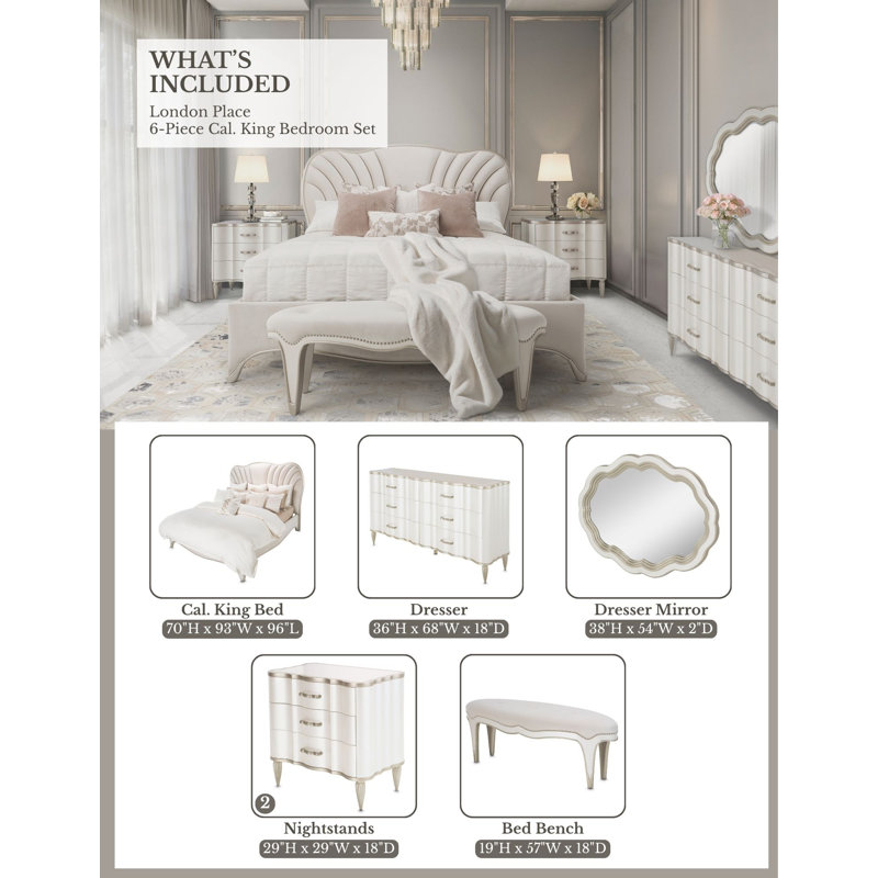 London Place Queen 6-piece Bedroom Set, King