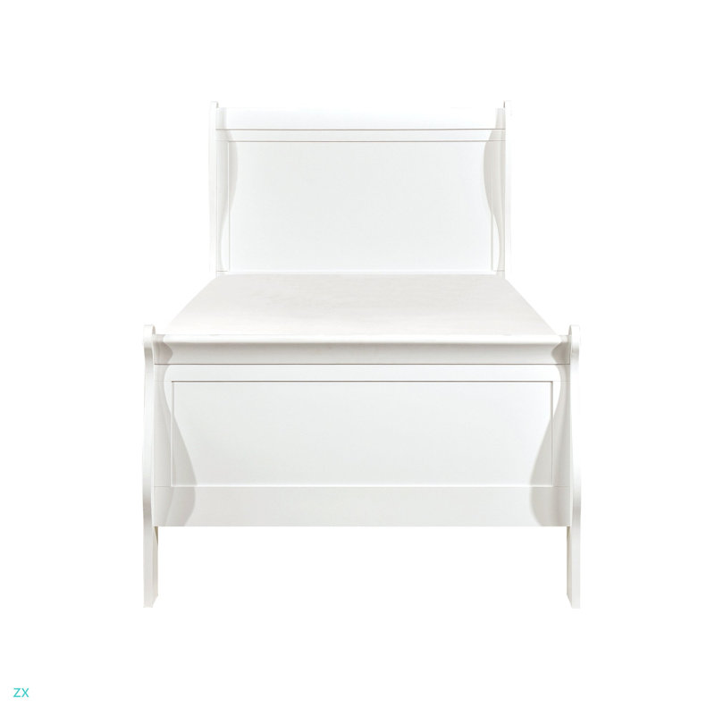 Lit simple classique de style Louis Philippe, Lit simple, Blanc