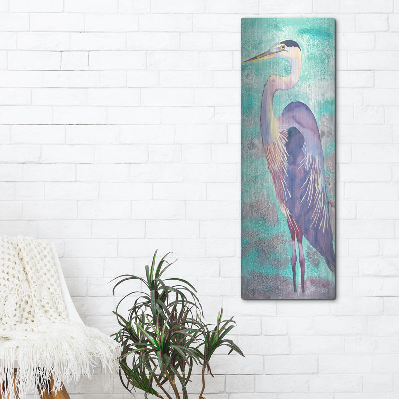«Great Blue Heron» par Carissa Luminess, H 48 po x l 16 po