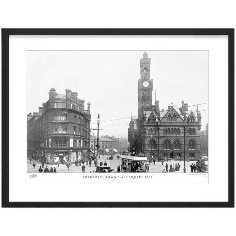 Bradford, Town Hall Square 1903 - Single Picture Frame Print, 45cm H x 60cm W x 2.3cm D
