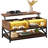 Abey Lift Top Tempered Glass Coffee Table with 2 Open Cabinets and Shelf-1589556301