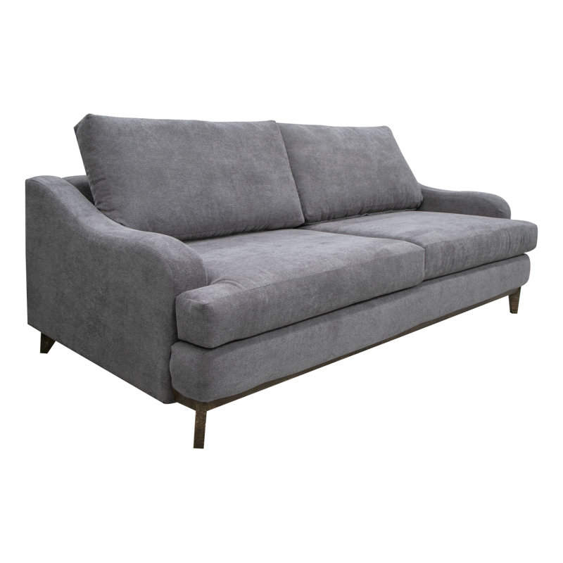 Structure et base en bois Ballenton, canapé, Mélange de polyester gris, H 35 po x l 85 po x P 41 po