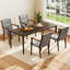4 chaises de salle à manger Mid-Century modernes rembourrées en bois avec appui-tête-982911108