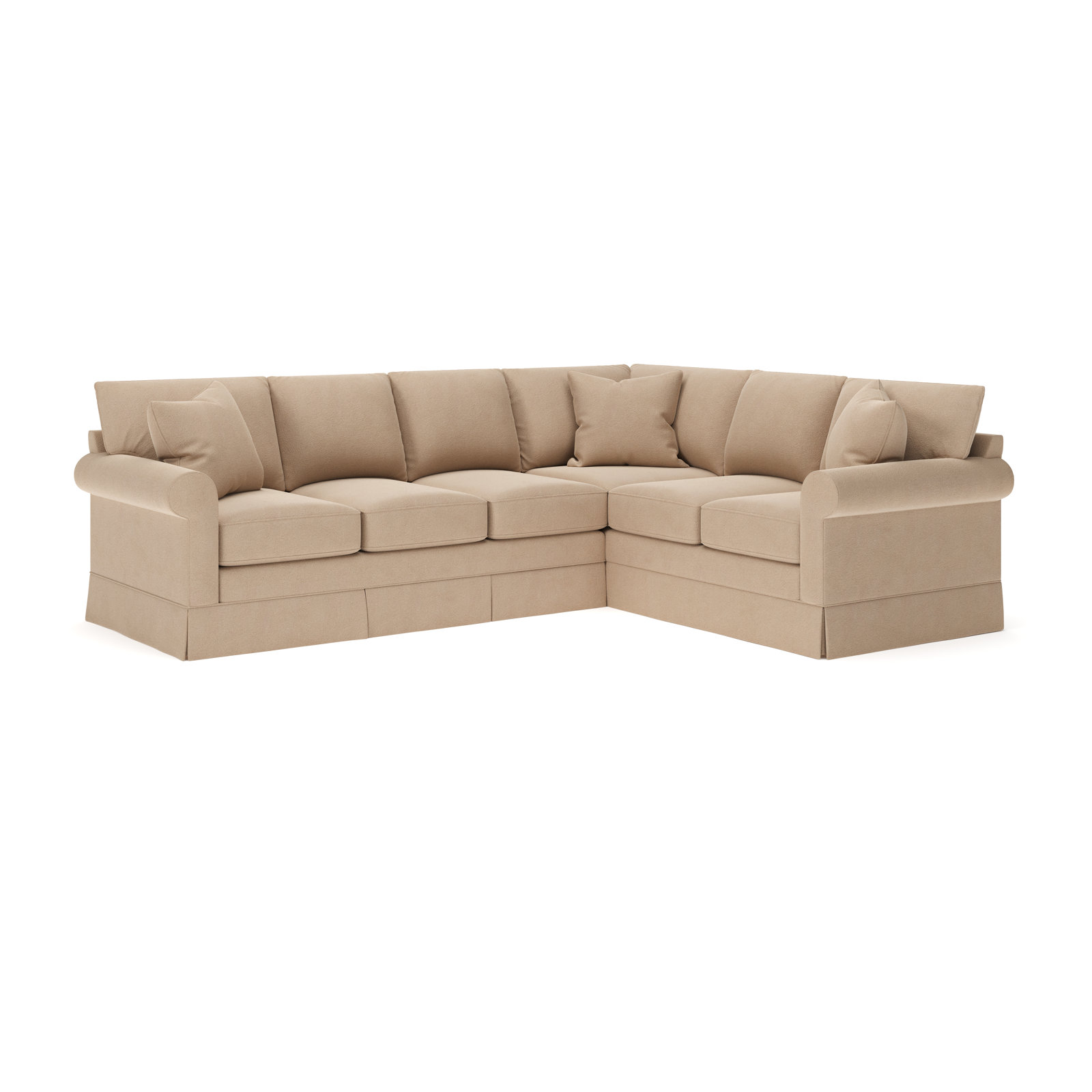 Friedman L-Sectional, Right Hand Facing, Bella Toast Performance Velvet