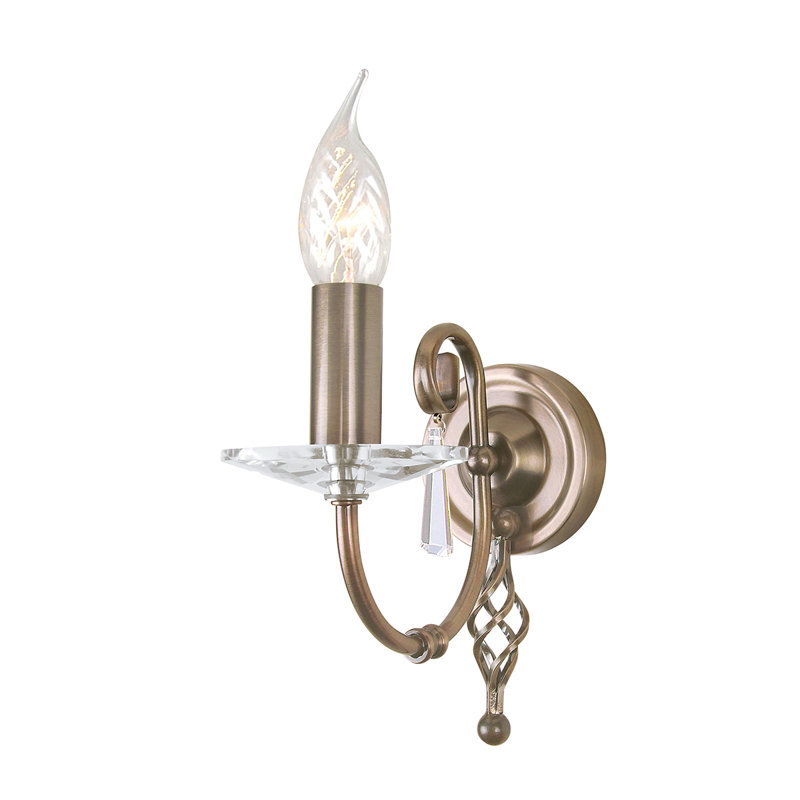 Thebes Candle Wall Light, Aged Brass