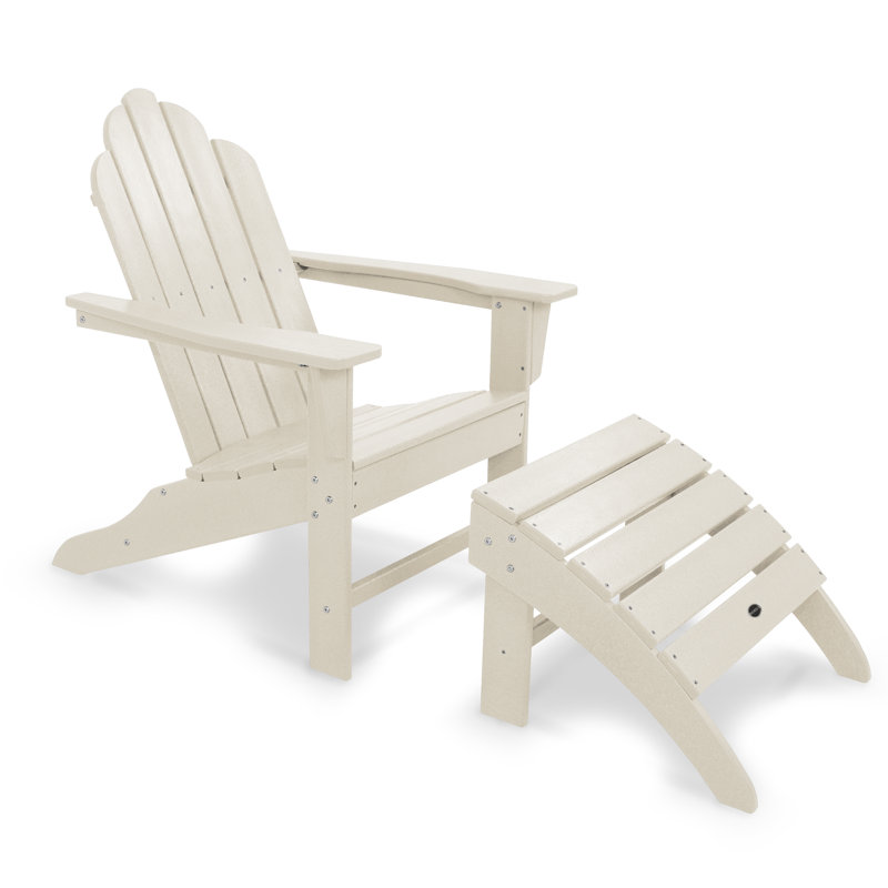 POLYWOOD Long Island Adirondack 2-Piece Set, Sand