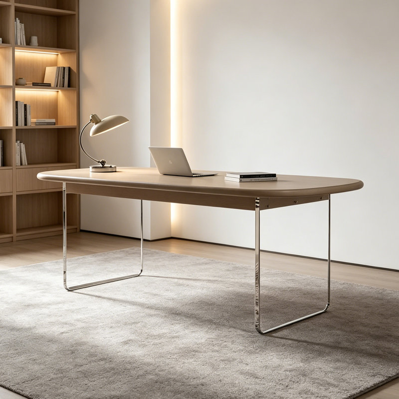 Bureau en chêne durable Modern Art Design, H 29,52 po x l 86,61 po x P 27,55 po