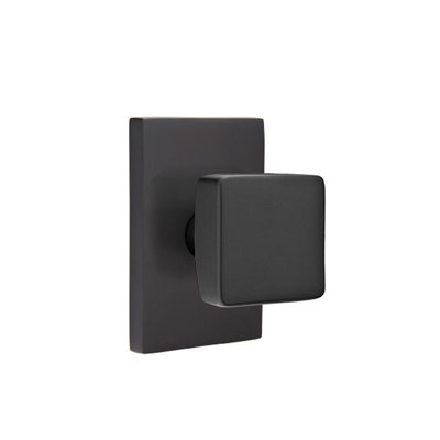 Passage Square Knob with Modern Rectangular Rose