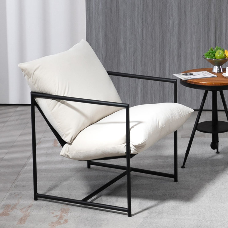 Fauteuil d'appoint élégant en velours moderne, Beige