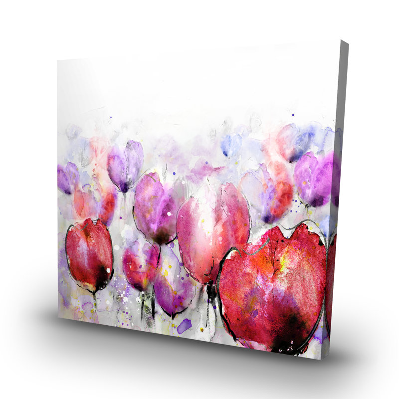 tulips field - 32"x32" art on canvas