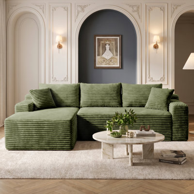 94.5" Sectional Couches For Living Room Modern Modular L-Shape Cloud Sofa Modern Minimalist Deep Seat Couch With Chaise