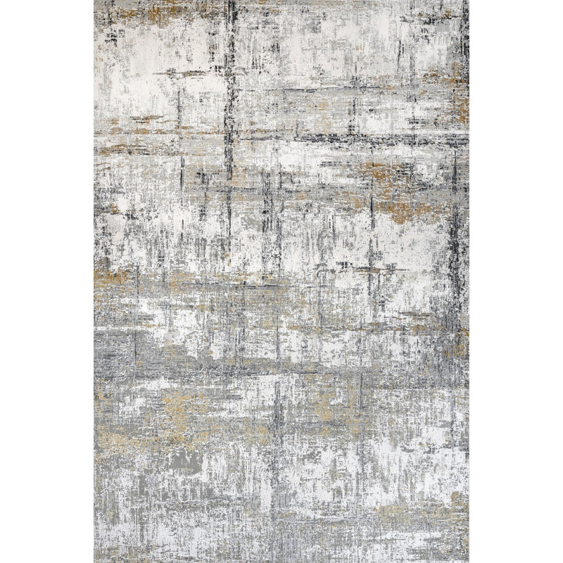 Tapis crème antidérapant tissé à motif numérique crème
