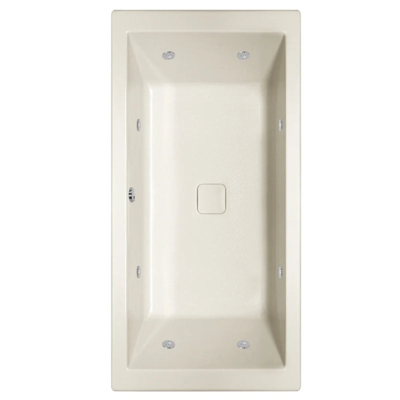 Versailles 72'' x 42'' Drop-In Acrylic Bathtub, Bone, Polished Chrome