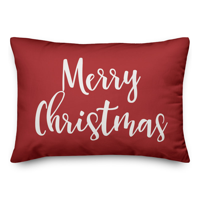  Merry Christmas Pillow Cover & Insert, Red