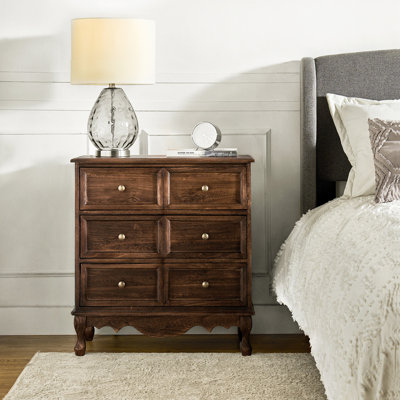 Commode d'appoint en bois massif avec station de charge Archaun