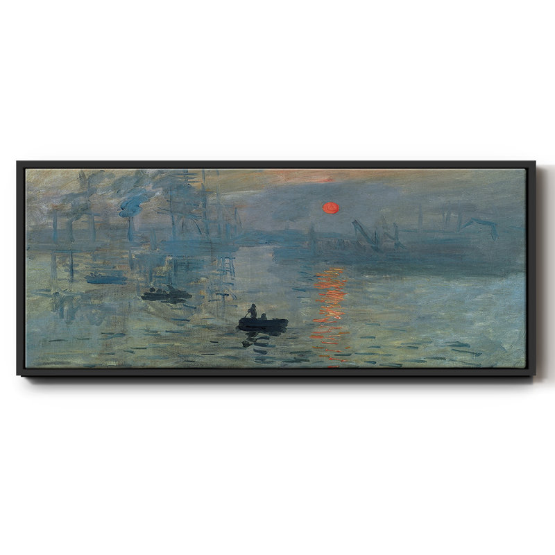 Lever de soleil, Toile avec cadre flottant noir, H 12 po x l 30 po x P 1,5 po