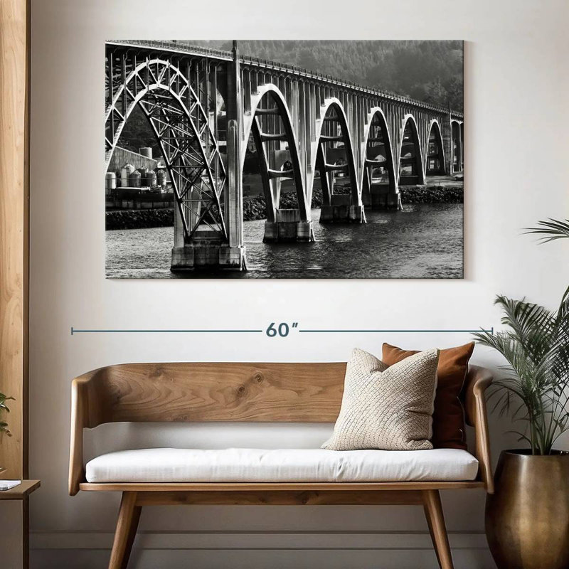 Lilie Oregon Bridge BW, H 34 po x l 51 po
