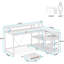 Bureau en L peu encombrant, panneau de métal et de particules, bureau à domicile moderne