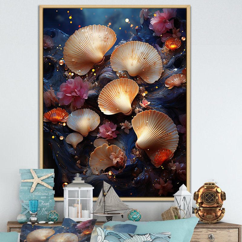«Bold Brushstrokes Of  On Beach II», reproduction sur toile, H 40 po x l 30 po x P 1,5 po, Cadre naturel flottant