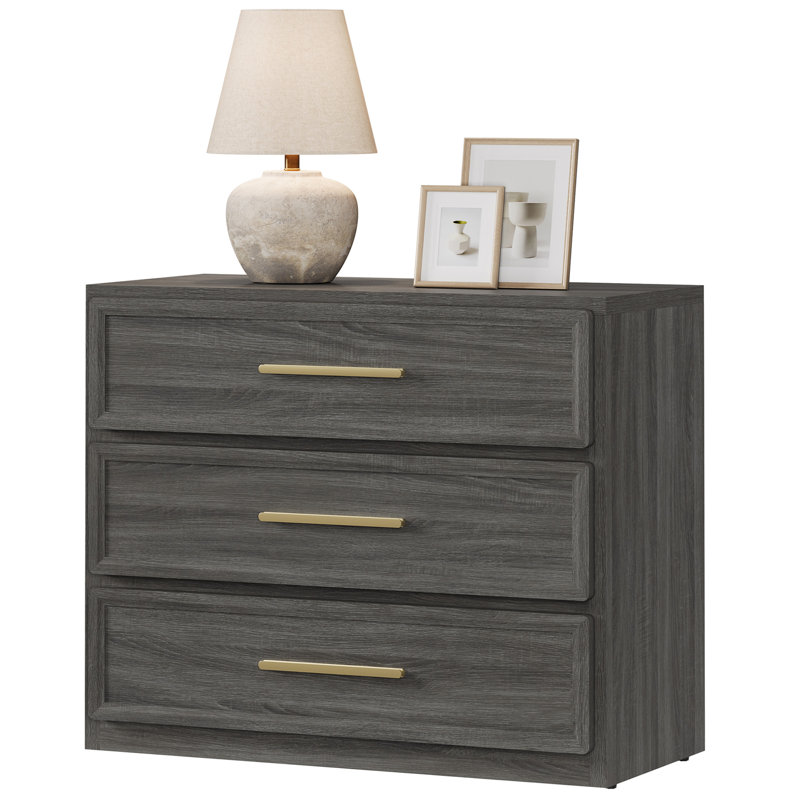 Cesiro Accent 3 - Drawer Nightstand, Set of 3, Gray
