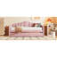 Lit de jour simple avec couchette et charge, revêtement en velours rose, fonctionnel, pas de sommier élégant, velours, style durable,-2030229727