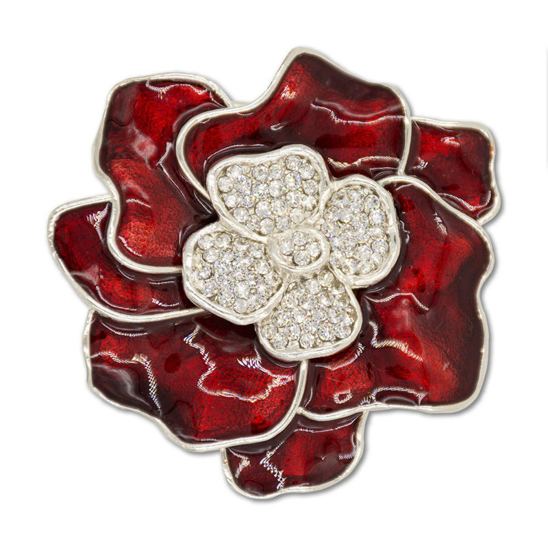 Spring Flower Napkin Rings Gift Box, Burgundy