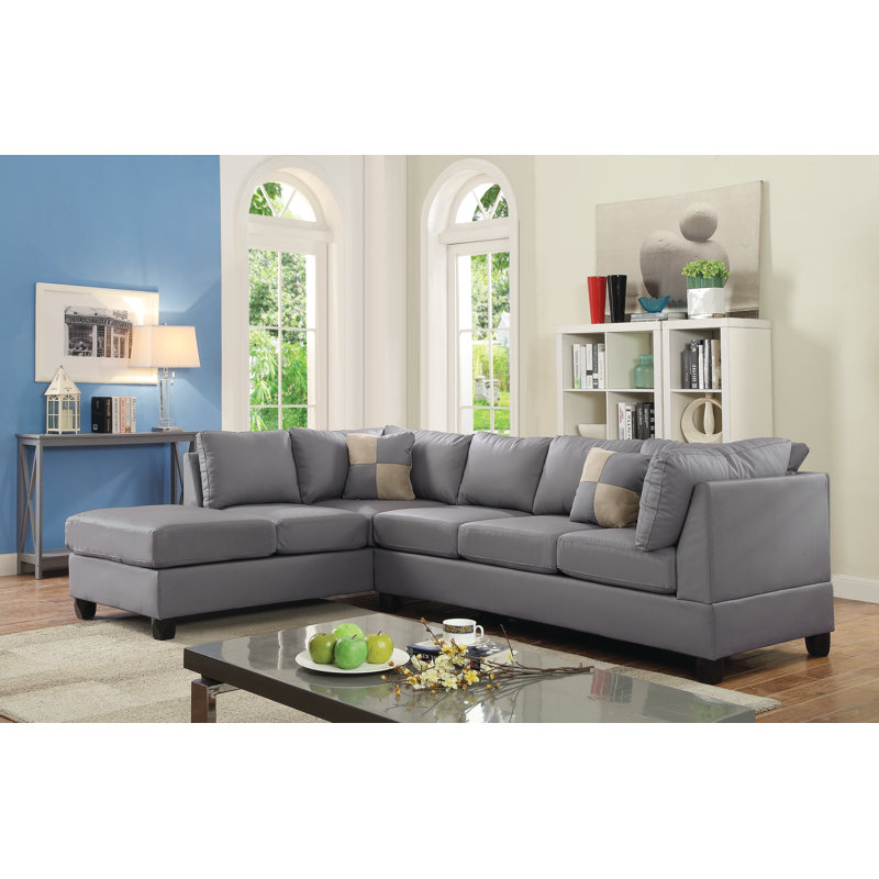 Canapé modulaire moderne 3 boîtes Modern Canapé Malone, Gris