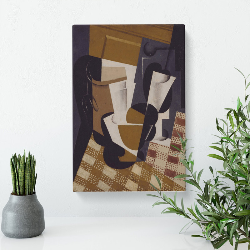Jug And Glass by Juan Gris - Wrapped Canvas Painting, 50cm H x 35cm W x 3cm D