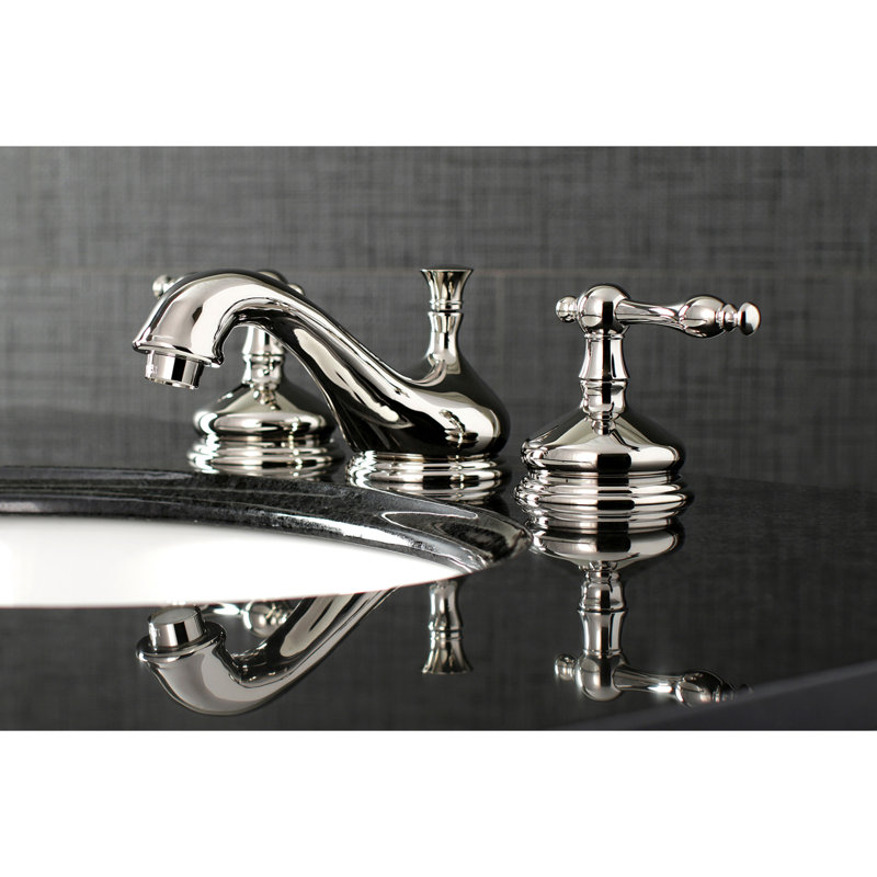 Robinet de salle de bain espacé Kingston, Nickel poli