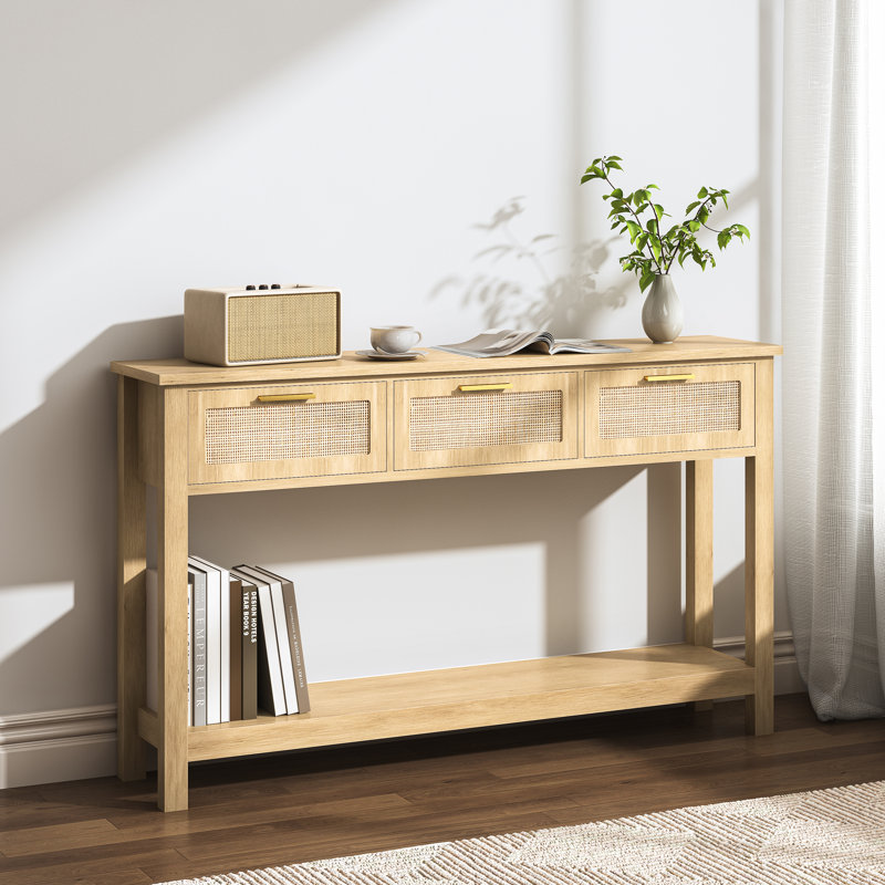 McDuffie 51.2" Rattan Console Table, Natural
