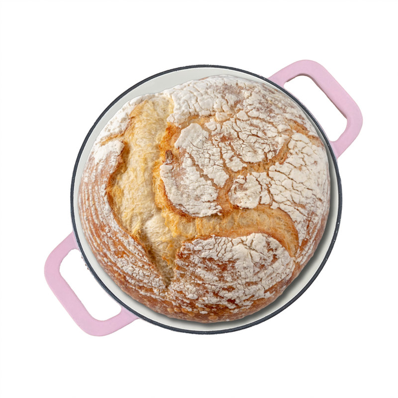 Four à pain en fonte émaillée Cuisiland, 5 pintes, diamètre 10 pouces (rose), Rose
