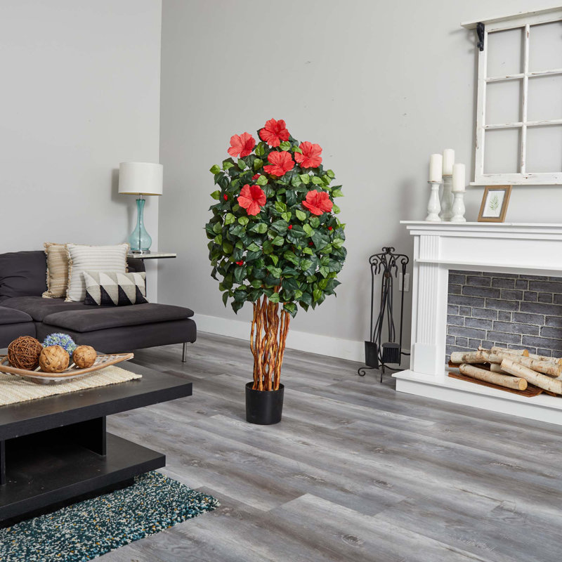 Arbre de hibiscus artificiel en pot