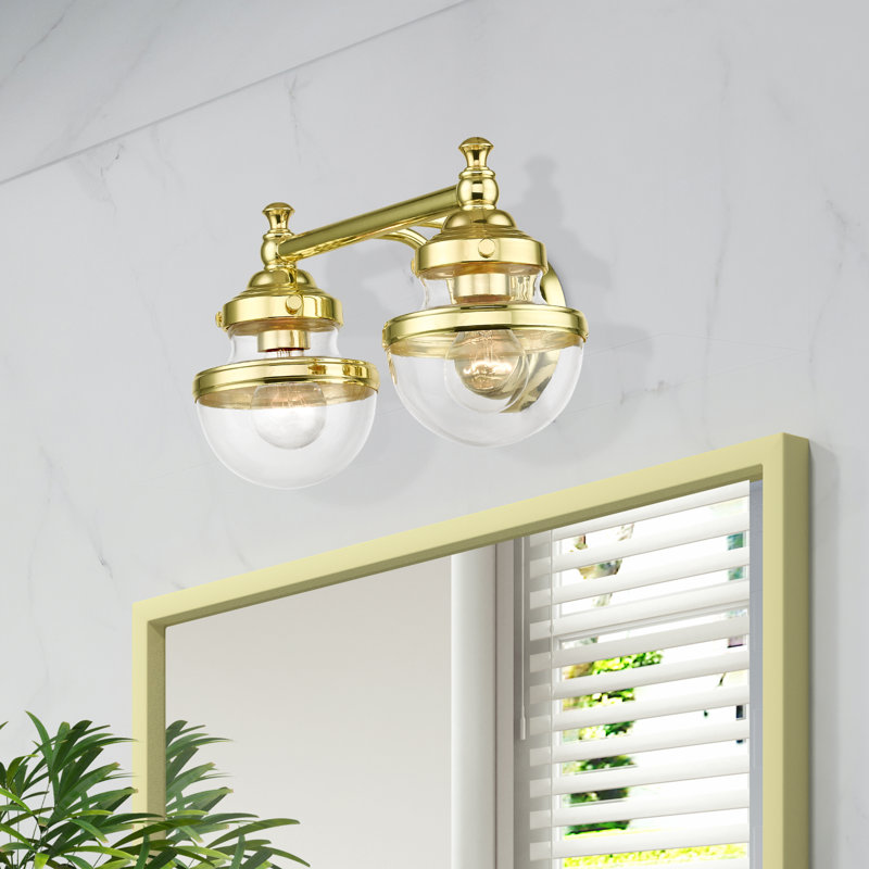Éclairage pour salle de bain 2 lumières à intensité variable Liverman, Laiton poli