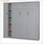 Lit escamotable double pleine grandeur avec tablettes, garde-robe et lumières DEL, gris-513291370-513291373