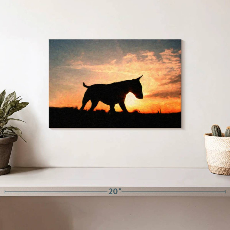 Brampt Bull Terrier At Sunset, 8" H x 12" W