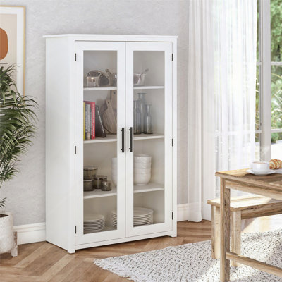 Lulu Modern Curio Cabinet Sturdy Metal Hardware Magnetic Latches