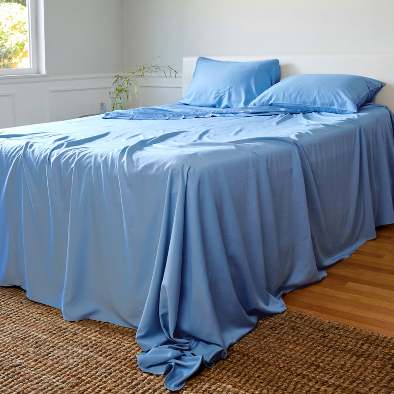 Ensemble de draps BedVoyage - 100% viscose de bambou - Froid et léger, Très grand séparé, Océan