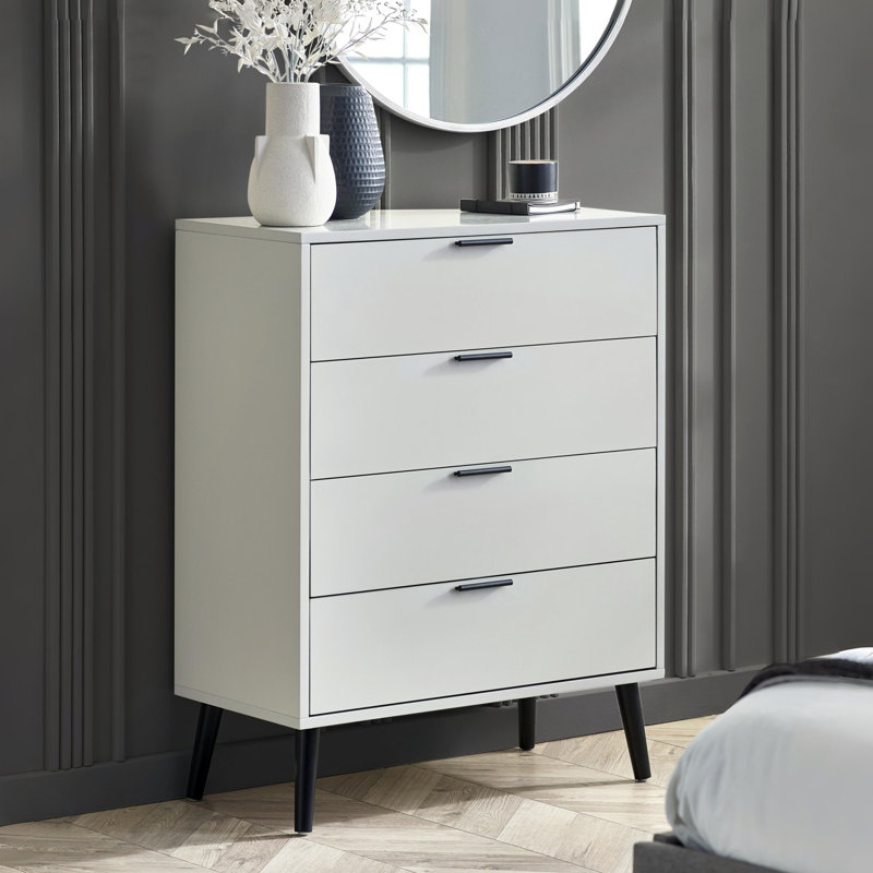 Destany 78 cm W Chest of 4 Drawers, Silk Grey
