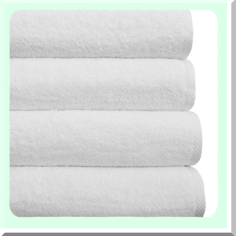 PureLux QuickDry Cotton Bath Towels - Soft, Absorbent, 6-Piece Set (16x28 Inches, White)