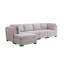 Canapé modulaire réversible en tissu de lin avec repose-pieds Modern