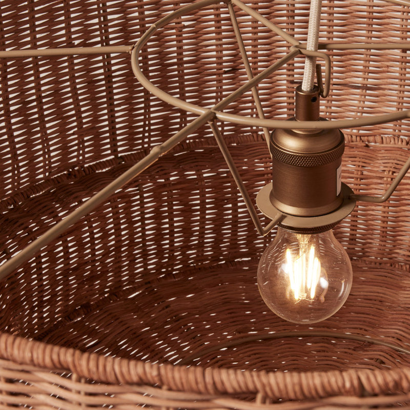 Cocktail Two-Tier Wicker Pendant