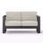 Outdoor Patio Loveseat, Bay MP1 Black Finish With Beige Cushion